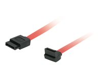 C2G 180 Degree to 90 Degree Right Angle Serial ATA (SATA) Cable - SATA-kabel - Serial ATA 150/300/600 - SATA (hona) till SATA (hona) - 1 m - 90° anslutning, högervinklad kontakt - röd 81825