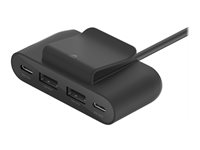 Belkin BoostCharge - Laddningsremsa - 4 utdatakontakter (2 x USB-C, 2 x USB) - svart BUZ001BT2MBKB7