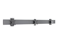 Multibrackets M MBW3U - Monteringssats (väggfäste, ändlock för skenor, monitorfäste, förlängning för skena, enkel skärmskena (48 cm), enkel skärmskena (100 cm)) - för 3 LCD-bildskärmar - plast, aluminium, stål - svart - skärmstorlek: 27"-32" 7350105216732