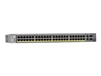 NETGEAR FSM7250P 48-Port Fast Ethernet PoE Managed Switch - Switch - L2+ - Administrerad - 48 x 10/100 (PoE) + 2 x 10/100/1000 + 2 x kombinations-SFP - skrivbordsmodell, rackmonterbar - PoE (380 W) FSM7250P-100NES