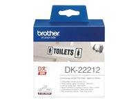 Brother DK-22212 - Permanent häftning - vit - Rulle (6,2 cm x 15,2 m) tejp - för Brother QL-1050, 1110, 500, 550, 560, 570, 580, 600, 650, 700, 710, 720, 820 DK22212