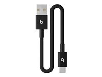 Beats - USB-kabel - USB (hane) till 24 pin USB-C (hane) - USB 2.0 - 20 cm - flätad kabel, förstärkt design, USB Fast Charge (15W) - bultsvart MEQL4ZM/A