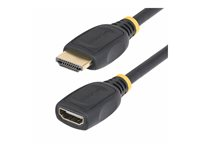 StarTech.com 3.3ft HDMI 2.0 Extension Cable, 4K 60Hz, M/F - High Speed - HDMI-förlängningskabel - HDMI hane till HDMI hona - 1 m - skärmad - svart - passiv, 4K60Hz stöd HD2MF3FL