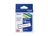 Brother TZe-242 - Självhäftande - rött på vitt - Rulle (1,8 cm x 8 m) 1 kassett(er) bandlaminat - för P-Touch PT-D450VP, PT-D800W, PT-H500; P-Touch Cube Plus PT-P710BTH TZE242