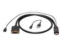 C2G 3ft HDMI to VGA Adapter Cable - Active HDMI to VGA Cable - Videokort - HDMI, Mikro-USB typ B (endast ström) till HD-15 (VGA) hane - 90 cm - svart - 1080p stöd 60 Hz, aktiv C2G41471