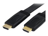 StarTech.com 1,8 m platt Höghastighets-HDMI®-kabel med Ethernet - Ultra HD 4k x 2k HDMI-kabel - HDMI till HDMI M/M - HDMI-kabel med Ethernet - HDMI hane till HDMI hane - 1.8 m - svart HDMIMM6FL