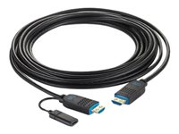 C2G 25ft (7.6m) C2G Performance Series High Speed HDMI Active Optical Cable (AOC) - 4K 60Hz Plenum Rated - High Speed - HDMI-kabel - HDMI hane till HDMI, 24 pin USB-C - 7.6 m - svart - 4K60Hz stöd, plenum, Active Optical Cable (AOC) C2G41482