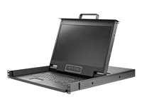StarTech.com Rackmonterad KVM-konsol HD 1080p - 1-ports VGA KVM med 17-tums LCD-skärm för serverrack - 1U LCD KVM-låda med kablar och hårdvara - USB-support - 50.000 MTBF - KVM-konsol med omkopplare för tangentbord/video/mus - 1 portar - USB - 17.3" - kan monteras i rack - 1920 x 1080 Full HD (1080p) @ 60 Hz - 300 cd/m² - 800:1 - VGA - svart - 1U RKCONS17HD