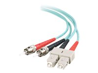 C2G SC-ST 10Gb 50/125 OM3 Duplex Multimode PVC Fiber Optic Cable (LSZH) - Nätverkskabel - ST-läge (multi-mode) (hane) till SC-läge (multi-mode) (hane) - 5 m - 5 m - fiberoptisk - duplex - 50/125 mikron - OM3 - halogenfri - havsblå 85525