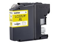 Brother LC22UY - XL - gul - original - bläckpatron - för Brother DCP-J785DW, DCP-J785DWXL, MFC-J985DW; INKvestment Work Smart MFC-J985DW LC22UY