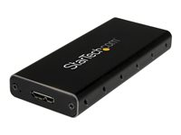 StarTech.com M.2 SSD-kabinett för M.2 SATA SSD-enheter - USB 3.1 (10 Gbit/s) med USB-C-kabel - Förvaringslåda - M.2 - SATA 6Gb/s - USB 3.1 (Gen 2) - svart, silver - för P/N: TBLT3MM1MA, TBLT3MM2M, TBLT3MM2MA SM21BMU31C3