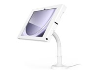 Compulocks Galaxy Tab A9+ Apex Enclosure Flex Arm Mount - Monteringssats (hölje, flexibel arm) - synliga kameror och sensorer fram/bak - för surfplatta - låsbar - metallram - vit - skärmstorlek: 11" - bänkskiva, väggmonterbar - för Samsung Galaxy Tab A9+ 159W11GAPX9W