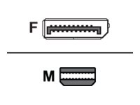 Dell - DisplayPort-kabel - Mini DisplayPort (hane) spärrad till DisplayPort (hona) DELL-0FKKK