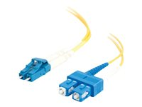 C2G LC-SC 9/125 OS1 Duplex Singlemode PVC Fiber Optic Cable (LSZH) - Patch-kabel - SC enkelläge (hane) till LC enkelläge (hane) - 3 m - 3 m - fiberoptisk - duplex - 9 / 125 mikrometer - OS1 - halogenfri - gul 85588