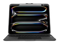 Targus Versavu - Tangentbord och foliefodral (tangentbordshölje) - med pekdyna - bakgrundsbelyst - trådlös - Bluetooth 5.0 - QWERTY - brittisk - svart - för Apple 13-inch iPad Pro (M4) THZ989UK