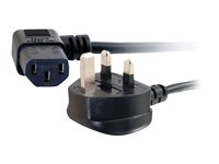C2G Universal Power Cord - Strömkabel - BS 1363 (hane) till power IEC 60320 C13 - 2 m - formpressad, 90° anslutning - svart 88520