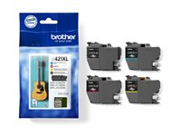 Brother LC421XL - 4-pack - XL - svart, gul, cyan, magenta - original - bläckpatron - för Brother DCP-J1140DW, MFC-J1010DW, MFC-J1012DW LC421XLVAL
