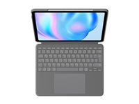 Logitech Combo Touch - Tangentbord och foliefodral - med pekdyna - bakgrundsbelyst - Apple Smart connector - QWERTY - nordiskt (danska/finska/norska/svenska) - oxford-grå - för Apple 13-inch iPad Air (M2, M3) 920-012616