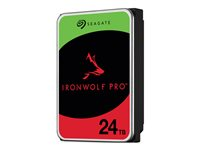 Seagate IronWolf Pro ST24000NT002 - Hårddisk - 24 TB - inbyggd - 3.5" - SATA 6Gb/s - 7200 rpm - buffert: 512 MB - med 3 års Seagate Rescue Data Recovery ST24000NT002