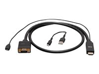 C2G 10ft (3m) HDMI to VGA Active Video Adapter Cable - 1080p - Videokort - HDMI, Mikro-USB typ B (endast ström) till HD-15 (VGA) hane - 3 m - svart - 1080p stöd 60 Hz, aktiv C2G41473