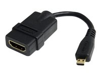 StarTech.com Höghastighets-HDMI-kabeladapter på 12 cm - HDMI till HDMI Micro - F/M - HDMI-adapter - HDMI hona till 19 pin micro HDMI Type D hane - 1.2 cm - skärmad - svart - för P/N: HDMM30CM HDADFM5IN
