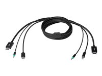 Belkin Secure KVM Combo Cable - Kabel för tangentbord/mus/video/ljud - TAA-kompatibel - DisplayPort, USB, minijack (hane) till DisplayPort, USB typ B, mini-phone stereo 3.5 mm (hane) - 1.83 m - svart F1D9019B06T