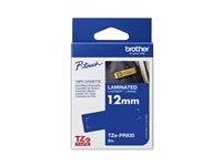 Brother TZe-PR935 - Vit utskrift på premium, glitter silver - Rulle (1,2 cm x 8 m) 1 kassett(er) bandlaminat - för P-Touch Cube Pro PT-P910BT TZEPR935
