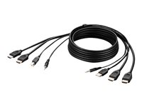 Belkin Secure KVM Combo Cable - Video/USB/ljud-kabel - TAA-kompatibel - USB, minijack, HDMI (hane) till HDMI, USB typ B, minijack (hane) - 3.05 m - stöd för 4K, passiv - svart F1DN2CCBL-HH10T