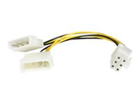 StarTech.com 6in LP4 to 6 Pin PCI Express Video Card Power Cable Adapter - Power adapter - 4 pin internal power (M) to 6 pin PCIe power (M) - 6 in - LP4PCIEXADAP - Strömadapter - 4 pin intern effekt (hane) till 6-stifts PCIe-ström (hane) - 15.2 cm - för P/N: ATX2POWER430, ATX2POWER530, RMC4450, ATX2POW500HS, ATX2POW450HS, ATX2POW400HS LP4PCIEXADAP