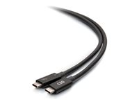 C2G 6ft Thunderbolt 4 USB C Active Cable - USB C to USB C - 40Gbps - M/M - Thunderbolt-kabel - USB-C (hane) till USB-C (hane) - USB 3.2 / DisplayPort 2.1 / Thunderbolt 4 - 30 V - 1.83 m - USB-strömförsörjning (100W), 8K60Hz stöd, 4K60 Hz (4096 x 2160) stöd, Ethernet-stöd - svart C2G28887