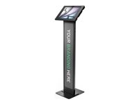 Compulocks iPad Air M2 & M3 13", Apex Enclosure Brandable Floor Stand - Black - Ställ - för surfplatta - märkningsbar - låsbar - metall, polypropylen - svart - skärmstorlek: 13" - monteringsgränssnitt: 100 x 100 mm - golvstående - för Apple 13-inch iPad Air (M2, M3) 140B13APXB
