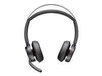 Poly Voyager Focus 2-M - Headset - på örat - Bluetooth - trådlös, kabelansluten - aktiv brusradering - USB-A via Bluetooth-adapter - svart - Certifierad för Microsoft-teams 77Y87AA